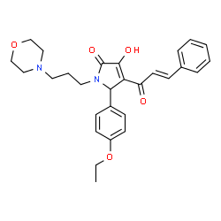 ChemSpider 2D Image | 5-(4-Ethoxyphenyl)-3-hydroxy-1-[3-(4-morpholinyl)propyl]-4-[(2E)-3-phenyl-2-propenoyl]-1,5-dihydro-2H-pyrrol-2-one | C28H32N2O5