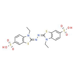 ChemSpider 2D Image | (2E,2'E)-2,2'-[(1E,2E)-1,2-Hydrazinediylidene]bis(3-ethyl-2,3-dihydro-1,3-benzothiazole-6-sulfonic acid) | C18H18N4O6S4