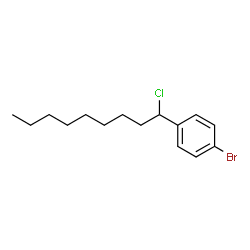ChemSpider 2D Image | 1-Bromo-4-(1-chlorononyl)benzene | C15H22BrCl