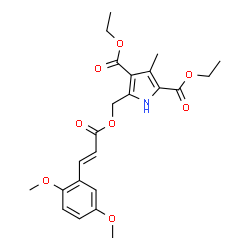ChemSpider 2D Image | Diethyl 5-({[(2E)-3-(2,5-dimethoxyphenyl)-2-propenoyl]oxy}methyl)-3-methyl-1H-pyrrole-2,4-dicarboxylate | C23H27NO8