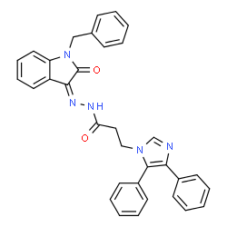 ChemSpider 2D Image | N'-[(3Z)-1-Benzyl-2-oxo-1,2-dihydro-3H-indol-3-ylidene]-3-(4,5-diphenyl-1H-imidazol-1-yl)propanehydrazide | C33H27N5O2