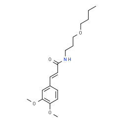 ChemSpider 2D Image | (2E)-N-(3-Butoxypropyl)-3-(3,4-dimethoxyphenyl)acrylamide | C18H27NO4