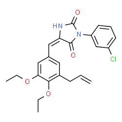 ChemSpider 2D Image | (5E)-5-(3-Allyl-4,5-diethoxybenzylidene)-3-(3-chlorophenyl)-2,4-imidazolidinedione | C23H23ClN2O4
