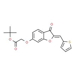 ChemSpider 2D Image | tert-Butyl {[(2Z)-3-oxo-2-(2-thienylmethylene)-2,3-dihydro-1-benzofuran-6-yl]oxy}acetate | C19H18O5S