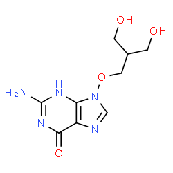 ChemSpider 2D Image | 2-Amino-9-(3-hydroxy-2-(hydroxymethyl)propoxy)-1H-purin-6(9H)-one | C9H13N5O4