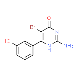 ChemSpider 2D Image | 2-Amino-5-bromo-6-(3-hydroxyphenyl)-4(1H)-pyrimidinone | C10H8BrN3O2