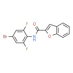 ChemSpider 2D Image | N-(4-Bromo-2,6-difluorophenyl)-1-benzofuran-2-carboxamide | C15H8BrF2NO2