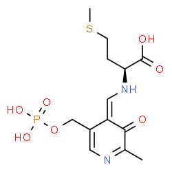 ChemSpider 2D Image | N-[(Z)-{2-Methyl-3-oxo-5-[(phosphonooxy)methyl]-4(3H)-pyridinylidene}methyl]-L-methionine | C13H19N2O7PS