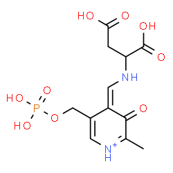 ChemSpider 2D Image | N-[(Z)-{2-Methyl-3-oxo-5-[(phosphonooxy)methyl]-4(3H)-pyridiniumylidene}methyl]aspartic acid | C12H16N2O9P