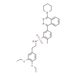 ChemSpider 2D Image | N-[2-(3,4-Diethoxyphenyl)ethyl]-2-methyl-5-[4-(1-piperidinyl)-1-phthalazinyl]benzenesulfonamide | C32H38N4O4S