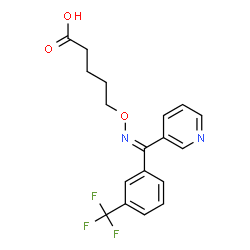 ChemSpider 2D Image | 5-{[(Z)-{3-Pyridinyl[3-(trifluoromethyl)phenyl]methylene}amino]oxy}pentanoic acid | C18H17F3N2O3
