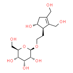 ChemSpider 2D Image | 2-[(1R,5R)-5-Hydroxy-2,3-bis(hydroxymethyl)-2-cyclopenten-1-yl]ethyl beta-D-allopyranoside | C15H26O9