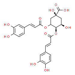 ChemSpider 2D Image | (1S,4R,5R)-3,4-Bis{[(2E)-3-(3,4-dihydroxyphenyl)-2-propenoyl]oxy}-1,5-dihydroxycyclohexanecarboxylic acid | C25H24O12