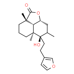 ChemSpider 2D Image | (2aS,5aS,6R,8aR,8bR)-6-[2-(3-Furyl)ethyl]-6-hydroxy-2a,5a,7-trimethyldecahydro-2H-naphtho[1,8-bc]furan-2-one | C20H28O4