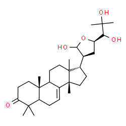 ChemSpider 2D Image | (5xi,9xi,13xi,14beta,17alpha,20S,23R,24S)-21,24,25-Trihydroxy-21,23-epoxylanost-7-en-3-one | C30H48O5