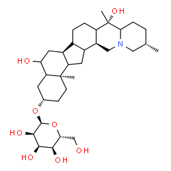 ChemSpider 2D Image | (3beta,5xi,9xi,12xi,14xi,17xi,22xi)-6,20-Dihydroxycevan-3-yl alpha-D-allopyranoside | C33H55NO8