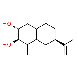 ChemSpider 2D Image | (2R,3R,7R)-7-Isopropenyl-1-methyl-1,2,3,4,5,6,7,8-octahydro-2,3-naphthalenediol | C14H22O2