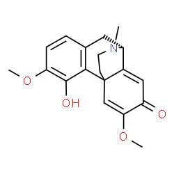 ChemSpider 2D Image | (9alpha)-4-Hydroxy-3,6-dimethoxy-17-methyl-5,6,8,14-tetradehydromorphinan-7-one | C19H21NO4