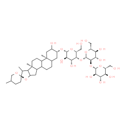 ChemSpider 2D Image | (3beta,8xi,9xi,14xi,16xi,17xi,20xi)-2-Hydroxyspirostan-3-yl beta-D-glucopyranosyl-(1->2)-beta-D-glucopyranosyl-(1->4)-beta-D-galactopyranoside | C45H74O19