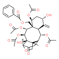 ChemSpider 2D Image | (2alpha,5alpha,7beta,9alpha,10beta,12alpha)-2,7,9,10-Tetraacetoxy-5,11-dihydroxy-13-oxo-12,17-epoxytax-4(20)-en-19-yl benzoate | C35H42O14