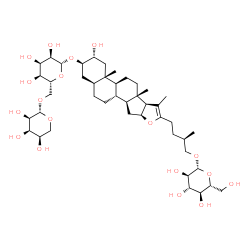 ChemSpider 2D Image | (2alpha,3beta,5alpha,25R)-26-(beta-D-Glucopyranosyloxy)-2-hydroxyfurost-20(22)-en-3-yl 6-O-beta-D-ribopyranosyl-beta-D-allopyranoside | C44H72O18