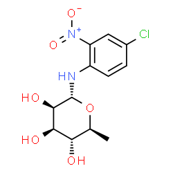 ChemSpider 2D Image | N-(4-Chloro-2-nitrophenyl)-6-deoxy-alpha-L-mannopyranosylamine | C12H15ClN2O6