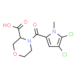 ChemSpider 2D Image | 4-[(4,5-Dichloro-1-methyl-1H-pyrrol-2-yl)carbonyl]-3-morpholinecarboxylic acid | C11H12Cl2N2O4