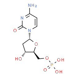 ChemSpider 2D Image | 4-Amino-1-(2-deoxy-5-O-phosphono-alpha-L-erythro-pentofuranosyl)-2(1H)-pyrimidinone | C9H14N3O7P