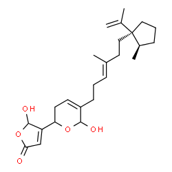 ChemSpider 2D Image | 5-Hydroxy-4-(6-hydroxy-5-{(3E)-6-[(1R,2R)-1-isopropenyl-2-methylcyclopentyl]-4-methyl-3-hexen-1-yl}-3,6-dihydro-2H-pyran-2-yl)-2(5H)-furanone | C25H36O5