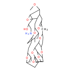 ChemSpider 2D Image | 20-(3-Amino-2-hydroxypropyl)-21-methoxy-14-methyl-8,15-bis(methylene)-2,19,30,34,37,39,40,41-octaoxanonacyclo[24.9.2.1~3,32~.1~3,33~.1~6,9~.1~12,16~.0~18,22~.0~29,36~.0~31,35~]hentetracontan-24-one | C40H59NO11