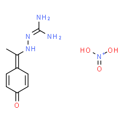 ChemSpider 2D Image | dihydroxy-oxo-ammonium; 2-[1-(4-oxo-1-cyclohexa-2,5-dienylidene)ethylamino]guanidine | C9H14N5O4