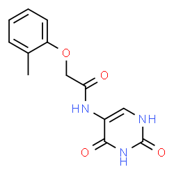 ChemSpider 2D Image | N-(2,4-Dioxo-1,2,3,4-tetrahydro-5-pyrimidinyl)-2-(2-methylphenoxy)acetamide | C13H13N3O4