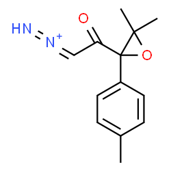 ChemSpider 2D Image | {2-[3,3-Dimethyl-2-(4-methylphenyl)-2-oxiranyl]-2-oxoethylidene}diazenium | C13H15N2O2