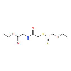 ChemSpider 2D Image | Ethyl N-({[(ethoxymethyl)(thioxo)phosphonio]sulfanyl}acetyl)glycinate | C9H17NO4PS2