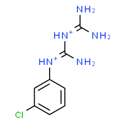 ChemSpider 2D Image | Diamino-N-{(E)-amino[(3-chlorophenyl)iminio]methyl}methaniminium | C8H12ClN5