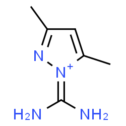 ChemSpider 2D Image | 1-(Diaminomethylene)-3,5-dimethyl-1H-pyrazol-1-ium | C6H11N4