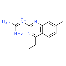 ChemSpider 2D Image | Diamino-N-(4-ethyl-7-methyl-2-quinazolinyl)methaniminium | C12H16N5