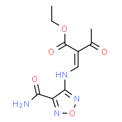 ChemSpider 2D Image | Ethyl (2Z)-2-{[(4-carbamoyl-1,2,5-oxadiazol-3-yl)amino]methylene}-3-oxobutanoate | C10H12N4O5