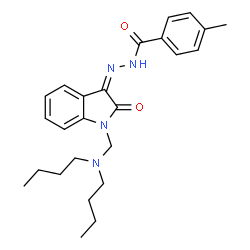 ChemSpider 2D Image | N'-{(3Z)-1-[(Dibutylamino)methyl]-2-oxo-1,2-dihydro-3H-indol-3-ylidene}-4-methylbenzohydrazide | C25H32N4O2