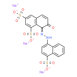 ChemSpider 2D Image | Trisodium 7-oxo-8-[(4-sulfonato-1-naphthyl)hydrazono]-7,8-dihydro-1,3-naphthalenedisulfonate | C20H11N2Na3O10S3