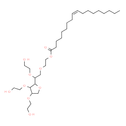 ChemSpider 2D Image | 3,6-Anhydro-2,4,5-tris-O-(2-hydroxyethyl)-1-O-{2-[(9Z)-9-octadecenoyloxy]ethyl}hexitol | C32H60O10
