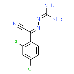 ChemSpider 2D Image | 3-(Cyano(2,4-dichlorophenyl)methylene)carbazamidine | C9H7Cl2N5