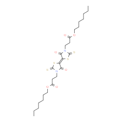 ChemSpider 2D Image | Heptyl 3-[(5E)-5-{3-[3-(heptyloxy)-3-oxopropyl]-4-oxo-2-thioxo-1,3-thiazolidin-5-ylidene}-4-oxo-2-thioxo-1,3-thiazolidin-3-yl]propanoate | C26H38N2O6S4