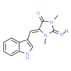 ChemSpider 2D Image | (2Z,5Z)-2-Imino-5-(1H-indol-3-ylmethylene)-1,3-dimethyl-4-imidazolidinone | C14H14N4O
