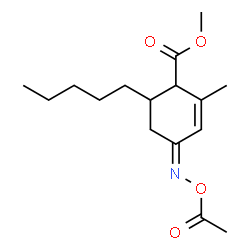 ChemSpider 2D Image | Methyl (4Z)-4-(acetoxyimino)-2-methyl-6-pentyl-2-cyclohexene-1-carboxylate | C16H25NO4
