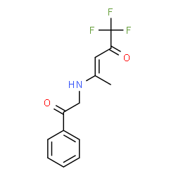 ChemSpider 2D Image | (3E)-1,1,1-Trifluoro-4-[(2-oxo-2-phenylethyl)amino]-3-penten-2-one | C13H12F3NO2