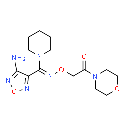 ChemSpider 2D Image | 2-({(Z)-[(4-Amino-1,2,5-oxadiazol-3-yl)(1-piperidinyl)methylene]amino}oxy)-1-(4-morpholinyl)ethanone | C14H22N6O4