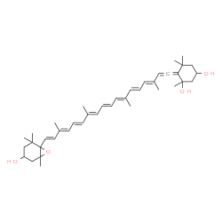 ChemSpider 2D Image | 6,7-Didehydro-5,5',6,6'-tetrahydro-5',6'-epoxy-beta,beta-carotene-3,3',5-triol | C40H56O4
