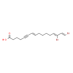 ChemSpider 2D Image | (7E,13Z,15E)-14,16-Dibromo-7,13,15-hexadecatrien-5-ynoic acid | C16H20Br2O2