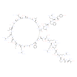 ChemSpider 2D Image | (3S,6S,9S,12S,15S)-1-{(4R,10S,16S,19S,22S,28S,31S,34S,37S,40S,49S,52R)-52-{[(2S,5S,8S,11S,14S,17S,20S)-25-Amino-20-[({(2S)-1-[(2S)-2-{[(2S,3R)-2-amino-3-hydroxybutanoyl]amino}propanoyl]-2-pyrrolidinyl
}carbonyl)amino]-8,11-bis(3-carbamimidamidopropyl)-2,5,17-tris(hydroxymethyl)-25-imino-14-isobutyl-4,7,10,13,16,19-hexaoxo-3,6,9,12,15,18,24-heptaazapentacosan-1-oyl]amino}-19-(3-amino-3-oxopropyl)-49
-benzyl-28-[(2S)-2-butanyl]-31,40-bis(3-carbamimidamidopropyl)-34-(carboxymethyl)-16-(hydroxymethyl)-10-isobutyl-22-methyl-37-[2-(methylsulfanyl)ethyl]-6,9,12,15,18,21,24,27,30,33,36,39,42,45,48,51-he
xadecaoxo-1,2-dithia-5,8,11,14,17,20,23,26,29,32,35,38,41,44,47,50-hexadecaazacyclotripentacontan-4-yl}-3-(2-amino-2-oxoethyl)-9-benzyl-12-(3-carbamimidamidopropyl)-15-(4-hydroxybenzyl)-6-(hydroxymeth
yl)-1,4,7,10,13-pentaoxo-2,5,8,11,14-pentaazahexadecan-16-oic acid (non-preferred name) | C145H234N52O44S3